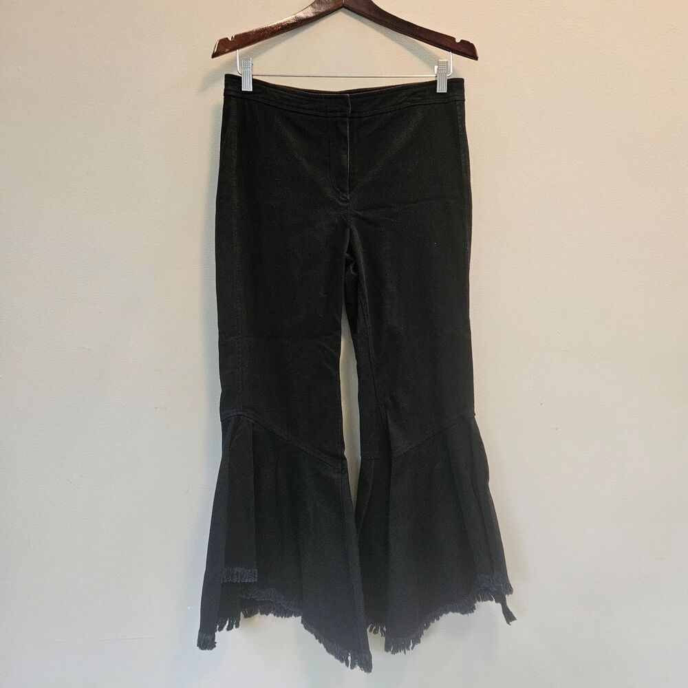 Anthropologie Guest Editor Flare Jean w/ Flounced Trumpet Frayed Hem Women Sz 8
